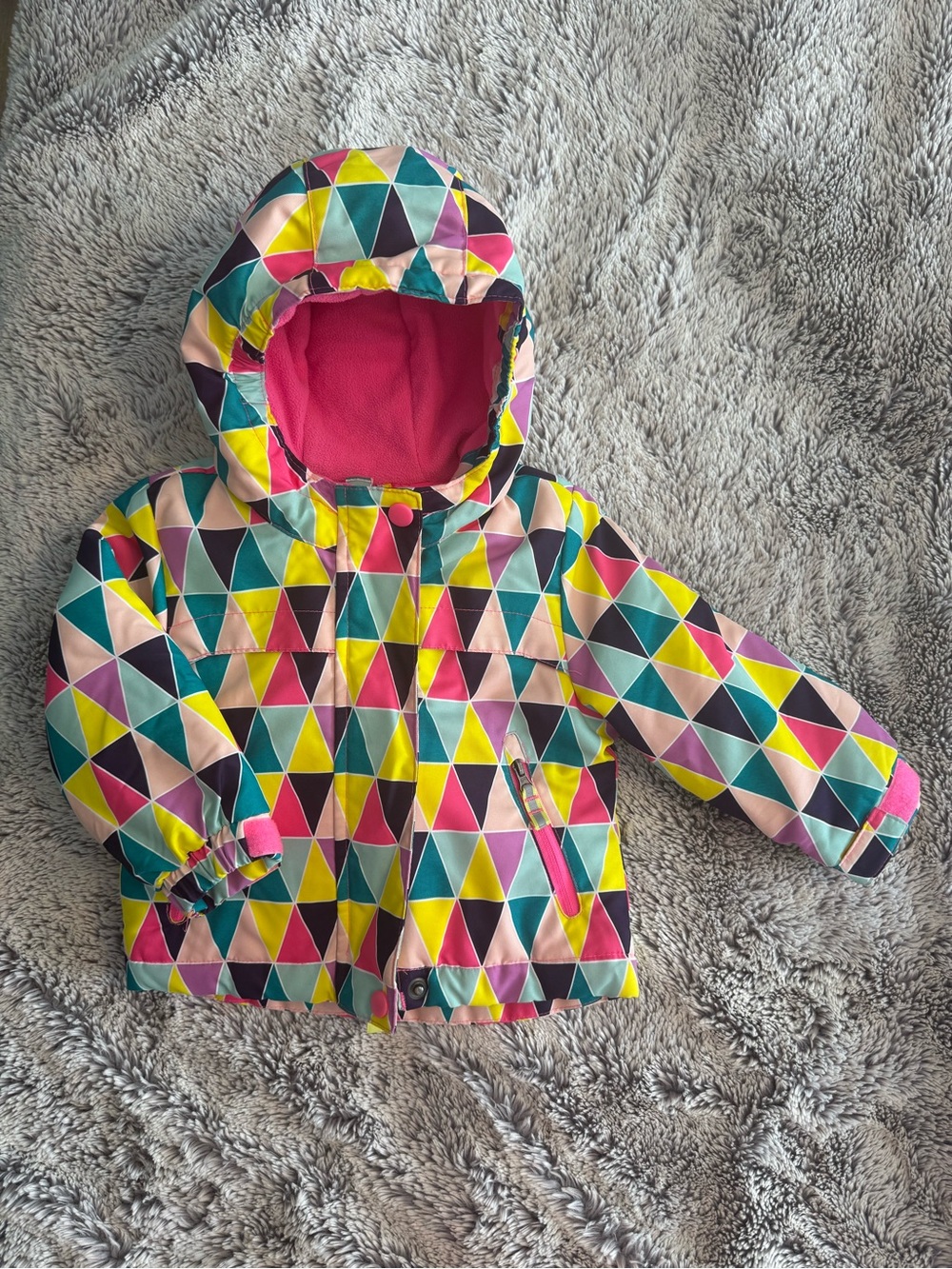 Baby Girl 9-12 Months Hooded Winter Jacket - Pristine Condition!